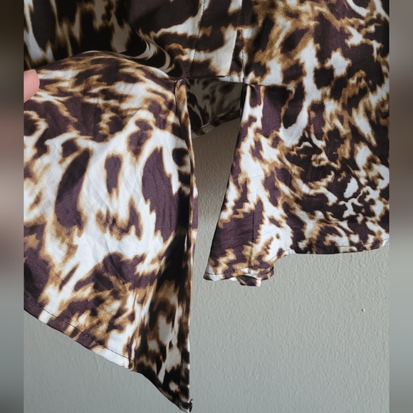 Jones New York button down tie up animal print top Women's XL - Picture 4 of 6